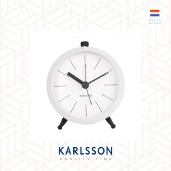 Karlsson, Alarm clock Button metal matt white