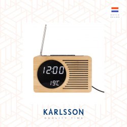 Karlsson, Alarm clock Retro Radio bamboo (FM radio function)