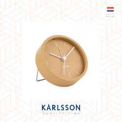 Karlsson, Alarm clock Numbers  Lines matt ochre yellow, Design by Armando Breeveld