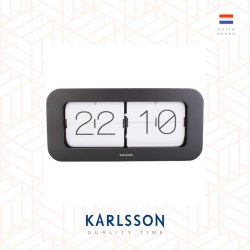 Karlsson, Flip clock Matiz bamboo black  (Table/Hanging)