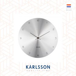 Karlsson, Wall clock 40cm Dome Disc silver