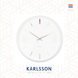 Karlsson, Wall clock 40cm Globe white, convex glass.