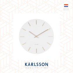Karlsson Wall clock 30cm Charm small steel white with gold battons