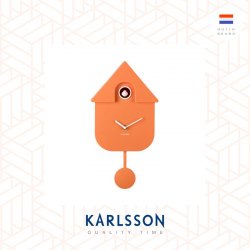 Karlsson Wall clock Modern Cuckoo soft orange (Pendulum)