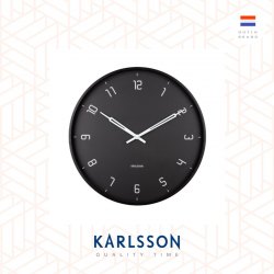 Karlsson, Wall clock 40cm Stark matt black, Design by Boxtel Buijs