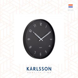 Karlsson, Wall clock 40cm Stark matt black, Design by Boxtel Buijs