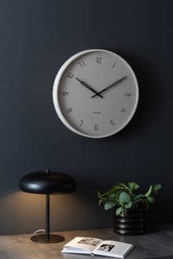 Karlsson, Wall clock 40cm Stark matt warm grey, Design by Boxtel Buijs