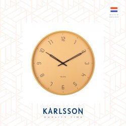 Karlsson, Wall clock 40cm Stark matt honey yellow, Design by Boxtel Buijs