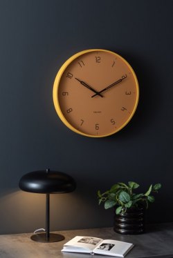 Karlsson, Wall clock 40cm Stark matt honey yellow, Design by Boxtel Buijs