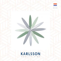 Karlsson, Wall clock 45cm Bloom green tone, Design by Callum MacSorley