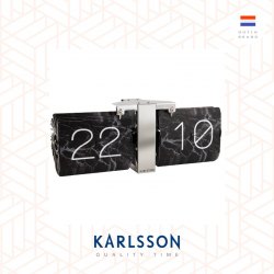 Karlsson, Flip clock No Case marble black, chrome stand (Table/Hanging)