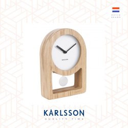 Karlsson table clock Lena pendulum white wood veneer (Pendulum)