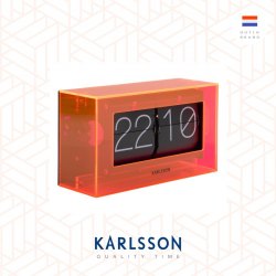 Karlsson, Table clock Boxed Flip acrylic neon orange (Table/Hanging)