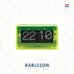 Karlsson, Table clock Boxed Flip acrylic neon yellow (Table/Hanging)