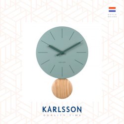 Karlsson, Wall clock L41cm Wall clock Arlo pendulum steel matt jungle green, Design by Callum MacSorley