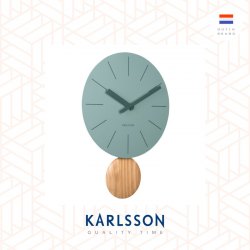 Karlsson, Wall clock L41cm Wall clock Arlo pendulum steel matt jungle green, Design by Callum MacSorley