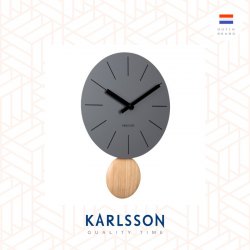 Karlsson, Wall clock L41cm Wall clock Arlo pendulum steel matt dark grey, Design by Callum MacSorley