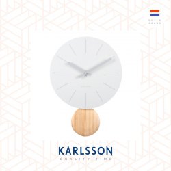 Karlsson, Wall clock L41cm Wall clock Arlo pendulum steel matt white, Design by Callum MacSorley