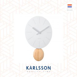 Karlsson, Wall clock L41cm Wall clock Arlo pendulum steel matt white, Design by Callum MacSorley