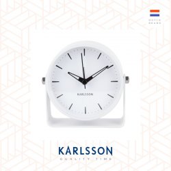 Karlsson, Alarm clock Calm metal white. Deign by Armando Breeveld