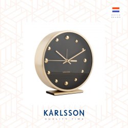 Karlsson, Alarm clock Shiny Dots aluminium black w. gold