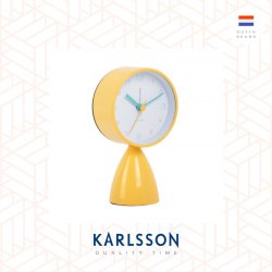 Karlsson, Alarm clock Funky Vibes metal bright yellow. Design by Studio DiscoDip
