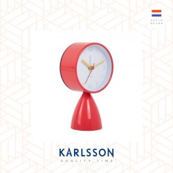 Karlsson, Alarm clock Funky Vibes metal scarlet red. Design by Studio DiscoDip