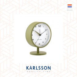 Karlsson, Alarm clock Brisk Dome metal army green. Design by Armando Breeveld