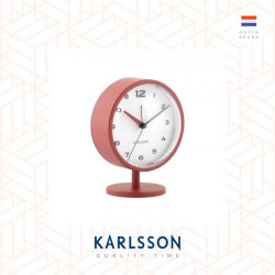 Karlsson, Alarm clock Brisk Dome metal red ochre. Design by Armando Breeveld