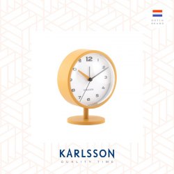Karlsson, Alarm clock Brisk Dome metal ochre yellow. Design by Armando Breeveld