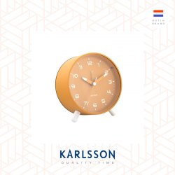 Karlsson, Alarm clock Orgullo metal ochre yellow. Design by Armando Breeveld