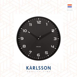 Karlsson, Wall clock 40cm Orgullo metal black, design by Armando Breeveld