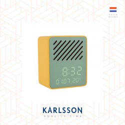 Karlsson, Alarm clock Funky Vibes blue tooth speaker bright yellow w. green