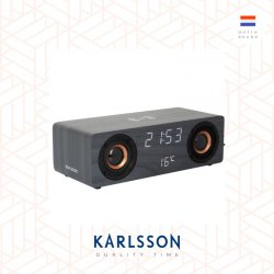 Karlsson, Alarm clock Classic BT speaker MDF w. phone charger black
