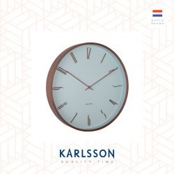 Karlsson, 40cm wall clock Scandia plywood misty blue
