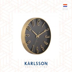 Karlsson, Wall clock 35.5cm Elevated Glam metal metallic black