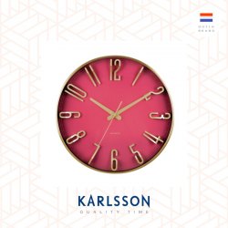 Karlsson, Wall clock 35.5cm Elevated Glam metal metallic dark pink