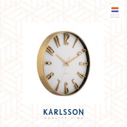 Karlsson, Wall clock 35.5cm Elevated Glam metal metallic white