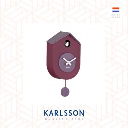 Karlsson, Wall clock L. 32.5cm Grato Cuckoo ABS mauve purple w. lavender purple (Pendulum)