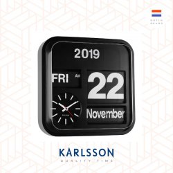 Karlsson 43cm Flip wall/table clock All Black 荷蘭Karlsson 43cm(大)全黑色翻頁式 座枱/掛牆時鐘