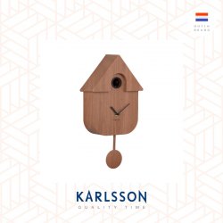 Karlsson Wall clock Modern Cuckoo dark wood print (Pendulum)