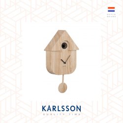 Karlsson Wall clock Modern Cuckoo dark wood print (Pendulum)