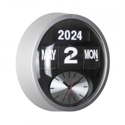Karlsson, Wall Clock 32.6cm Round Flip silver