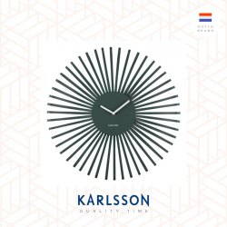 Karlsson, Wall clock 48cm Polo metal jungle green. Design by Callum MacSorley