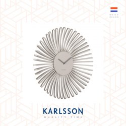 Karlsson, Wall clock 48cm Polo metal warm grey. Design by Callum MacSorley