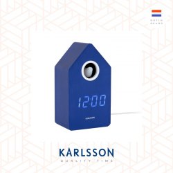 Karlsson, Alarm clock Cuckoo LED wood veneer cobalt blue