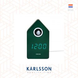 Karlsson, Alarm clock Cuckoo LED wood veneer retro green