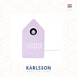 Karlsson, Alarm clock Cuckoo LED wood veneer soft purple