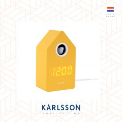 Karlsson, Alarm clock Cuckoo LED wood veneer mango yellow