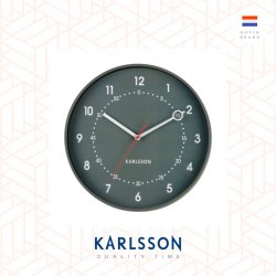 Karlsson, Wall clock 31.5cm Fresco polystyrene jungle green